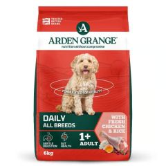 Arden Grange Daily All Breeds Adult Fresh Chicken & Rice Dry Dog Food 6Kg