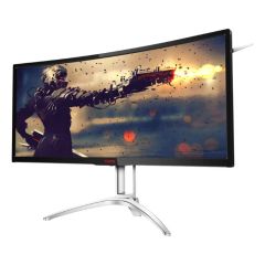 AOC 35inch Curved UltraWide Gaming Monitor, 2560X1080 Resolution, 200Hz, 4ms, FreeSync Premium, HDMI, DP, Adjustable Stand, Black & Silver - AG352QCX