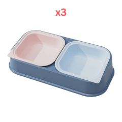 Pakeway Q Bubble Pet Bowl Blue Medium - 32.0X17.7X7.0Cm (Pack of 3)