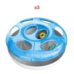Georplast UFO Interactive Cat Toy  - Blue  (Pack Of 3)