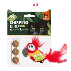 FOFOS Sound Chip Parrot With Catnip Balls Cat Toy (Pack Of 5)
