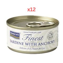 Fish4Cats Finest Sardine With Anchovy Wet Cat Food 12X70g