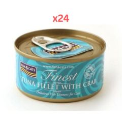 Fish4Cats Finest Tuna Fillet With Crab Wet Cat Food 24X70g