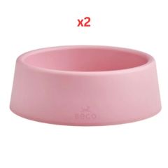 Beco Steady Food & Water Dog Bowl Large - Pink (Pack Of 2)