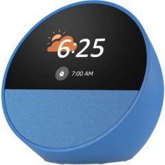 Amazon Echo Spot Smart Alarm Clock with Vibrant Sound + Alexa - Ocean Blue