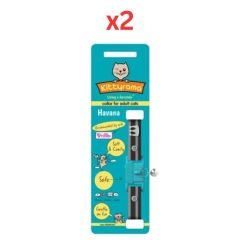 Kittyrama Havana Cat Collar - Black 19.5cm - 26.5cm (Pack of 2)