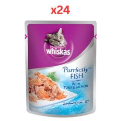 Whiskas Purrfectly Fish Tuna & Salmon in Jelly Wet Cat Food 85G (Pack of 24)