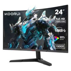 Koorui 24inch FHD 1080P Curved Gaming VA Monitor, 165Hz Refresh Rate, 1MS, Adaptive Sync, HDMI X2 /DP, Black - 24E6CA