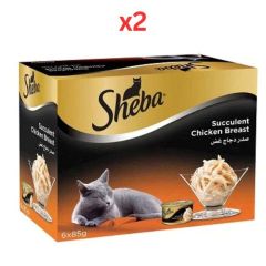 Sheba Succulent Chicken Breast Wet Cat Food 5+1 Free 6X85G (Pack of 2)