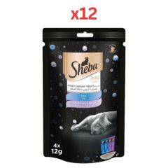 Sheba Melty Tuna Mixed Creamy Cat Treats 4X12G (Pack of 12)
