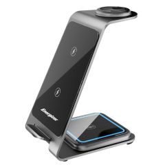 Energizer 15W Max 3-in-1 Wireless Charging Stand - Silver