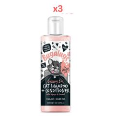 Bugalugs Luxury 2 In 1 Papaya And Coconut Cat Shampoo And Conditioner 250ml (8.4 Fl Oz) (Pack Of 3)