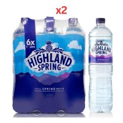 Highland Spring Water Still Pet 1Ltr x 6 (2 Cases)
