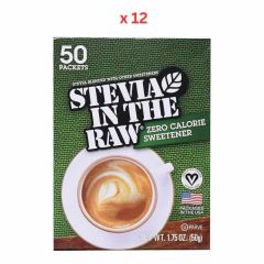 Stevia In The Raw Zero Calorie Sweetener 50PC, 12X50G