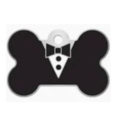 ID Tag Bone Large Epoxy Tuxedo 