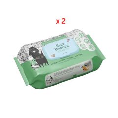 Pawsitiv Pet Wipes For Cats & Dogs Baby Powder Scented Pack Of 2