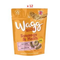 Wagg Sausage & Mash Pork & Potato Tasty Bites Oven Baked Dog Treats 125g Pack Of 12