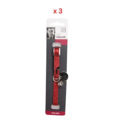 M-Pets Glitter Cat Collar Red Pack Of 3