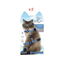M-Pets Gentle Cat Harness & Leash Set Azure Blue Pack Of 2