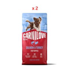 Carnilove Active Salmon & Turkey for Puppies Dry Dog Food 1.5kg Pack Of 2