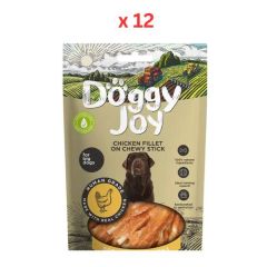 Doggy Joy Chicken Fillet on Chewy Stick Dog Treats 90g Pack Of 12