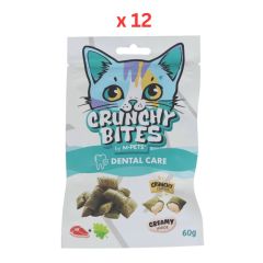 M-Pets Crunchy Bites with Function Cat Treat – Dental Care 60g Pack Of 12