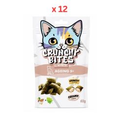 M-Pets Crunchy Bites with Function Cat Treat – Ageing 5+ 60g Pack Of 12