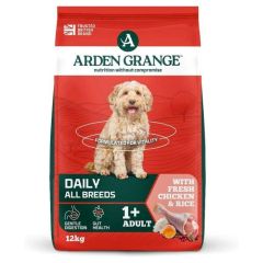 Arden Grange Daily All Breeds Adult Fresh Chicken & Rice Dry Dog Food 12Kg