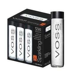 Voss Artesian Sparkling Water, 800mlX12 Glass Bottles