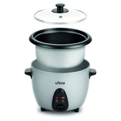 UFESA AR4010 Jasmin Jasmin Rice Cooker, 1L, 400W, Glass Lid, Removable Non-Stick Cooking Tray, Measuring Cup And Spoon Included