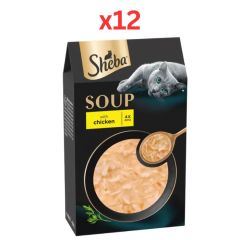 Sheba Soup with Chicken Wet Cat Food 4X40G (Pack of 12)