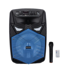 Krypton Rechargeable Portable Speaker with Mic & Remote-(Black)-(KNMS5395)