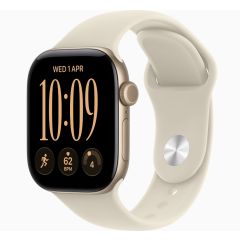 Apple Watch Series 12, GPS + Cellular, 42mm, Light Gold Aluminum Case with Sand Sport Band - M/L