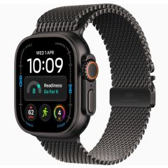 Apple Watch Ultra 4, GPS + Cellular, Black Titanium Case with Black Titanium Milanese Loop - M