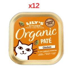 Lily's Kitchen Organic Chicken Pate Wet Cat Food 85G (Pack of 12)