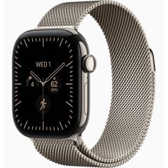 Apple Watch Series 12, GPS + Cellular, 46mm, Natural Titanium Case with Natural Milanese Loop - M/L