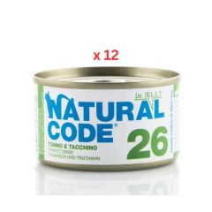 Natural Code 26 Tuna & Turkey in Jelly Wet Cat Food - 85G Pack Of 12