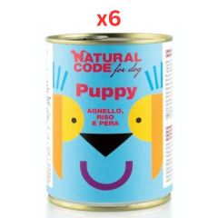 Natural Code Puppy 02 Lamb Rice & Pear Pate Wet Dog Food - 400G (Pack of 6)