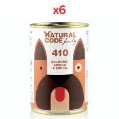 Natural Code Salmon Herring & Pumpkin Pate Wet Dog Food - 400G (Pack of 6)