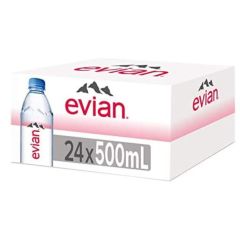 Evian Natural Mineral Water 500Ml Pet Bottle (24 Bottles)