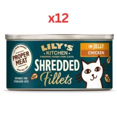 Lily's Kitchen Shredded Fillets in Jelly Chicken Wet Cat Food 70G (Pack of 12)
