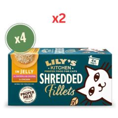 Lily's Kitchen Shredded Fillets in Jelly Multipack Wet Cat Food 4X70G (Pack of 2)