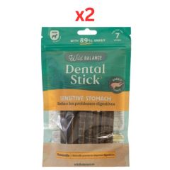 Wild Balance Rabbit, Chamomile & Sage Dental Sticks for Sensitive Stomach Dog Treat 7Pcs (Pack of 2)