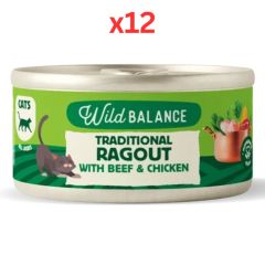 Wild Balance Traditional Ragout with Beef & Chicken Wet Cat Food 80G (Pack of 12)