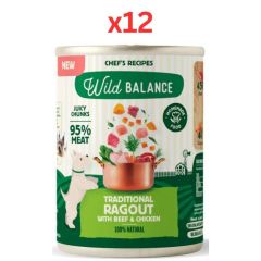 Wild Balance Traditional Ragout with Beef & Chicken Wet Dog Food 400G (Pack of 12)
