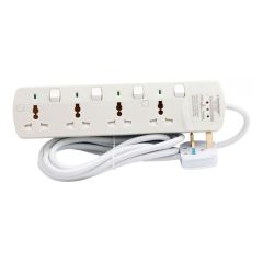 Terminator 4 Way Universal Power Extension with Surge Protection & 3M Cable length - TPB 4ASP