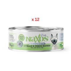 Naxos Cat Grain Free Adult Sterilight Veal & White Fish Pate 85g (Pack of 12)