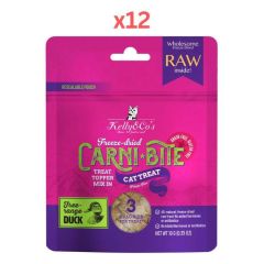 Kelly & Co's Freeze Dried Carni Bite Topper Mix In Duck For Cat Treat -10g Pack Of 12