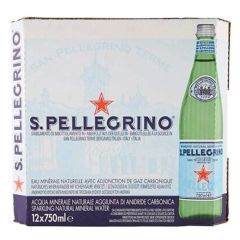 San Pellegrino Sparkling Mineral Water Glass Bottles 12X750Ml