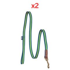 Danish Design FatFace Bold Stripe Woven Dog Lead - Blue Medium (Pack of 2)